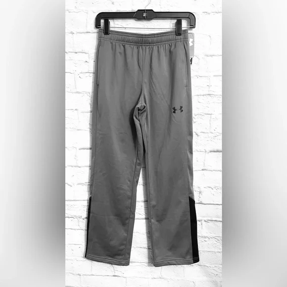 Under Armour Warm Up Pants Size M Grey And Black Plus Logo - Picture 2 of 7